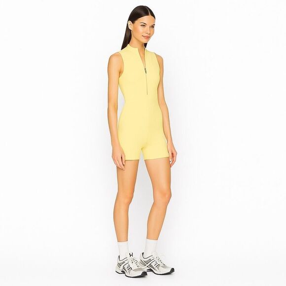 GIGI C Activewear Revolve Keelan Romper Women's Medium Butter Yellow Sleeveless - Picture 12 of 12